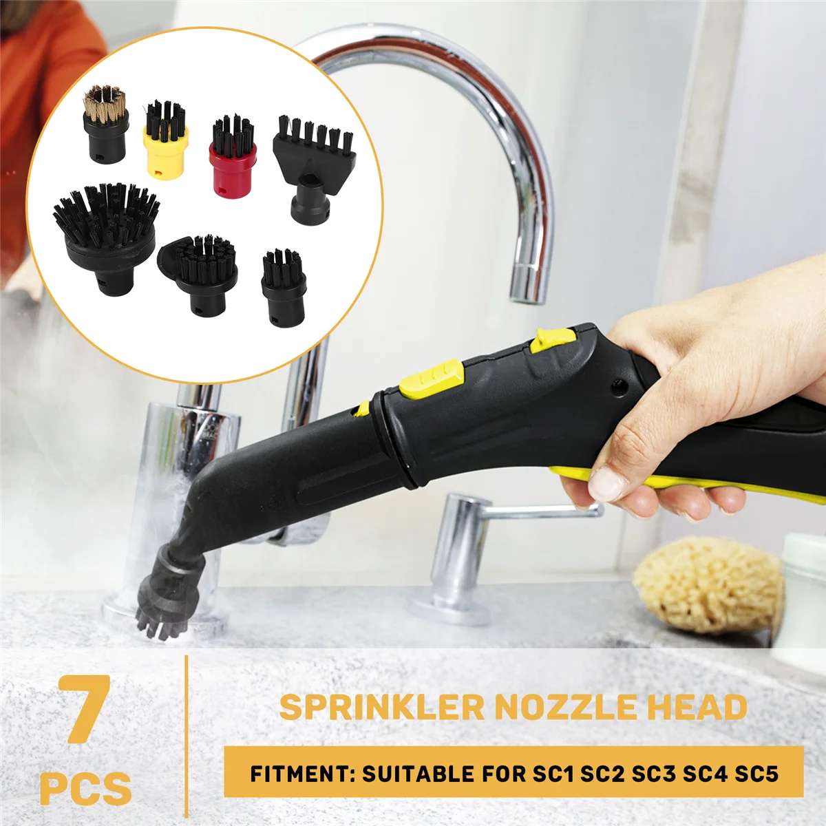 فرشاة مستديرة رأس فرشاة مسطحة لـ Karcher SC1 SC2 SC3 SC4 فرشاة تنظيف مستديرة كبيرة لمكنسة تنظيف البخار