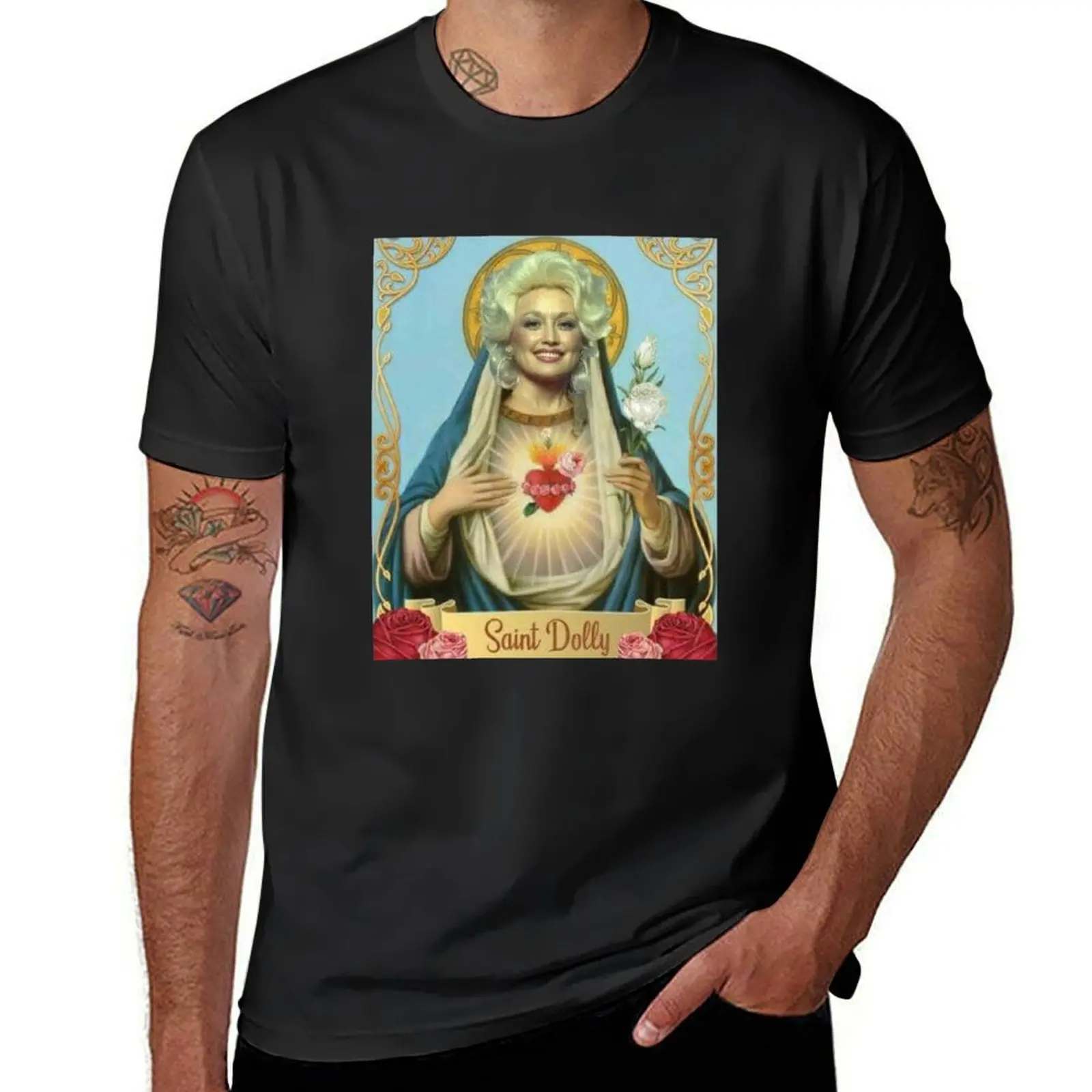 beautiful saint dolly grils T-Shirt vintage blacks oversized t shirts for men graphic
