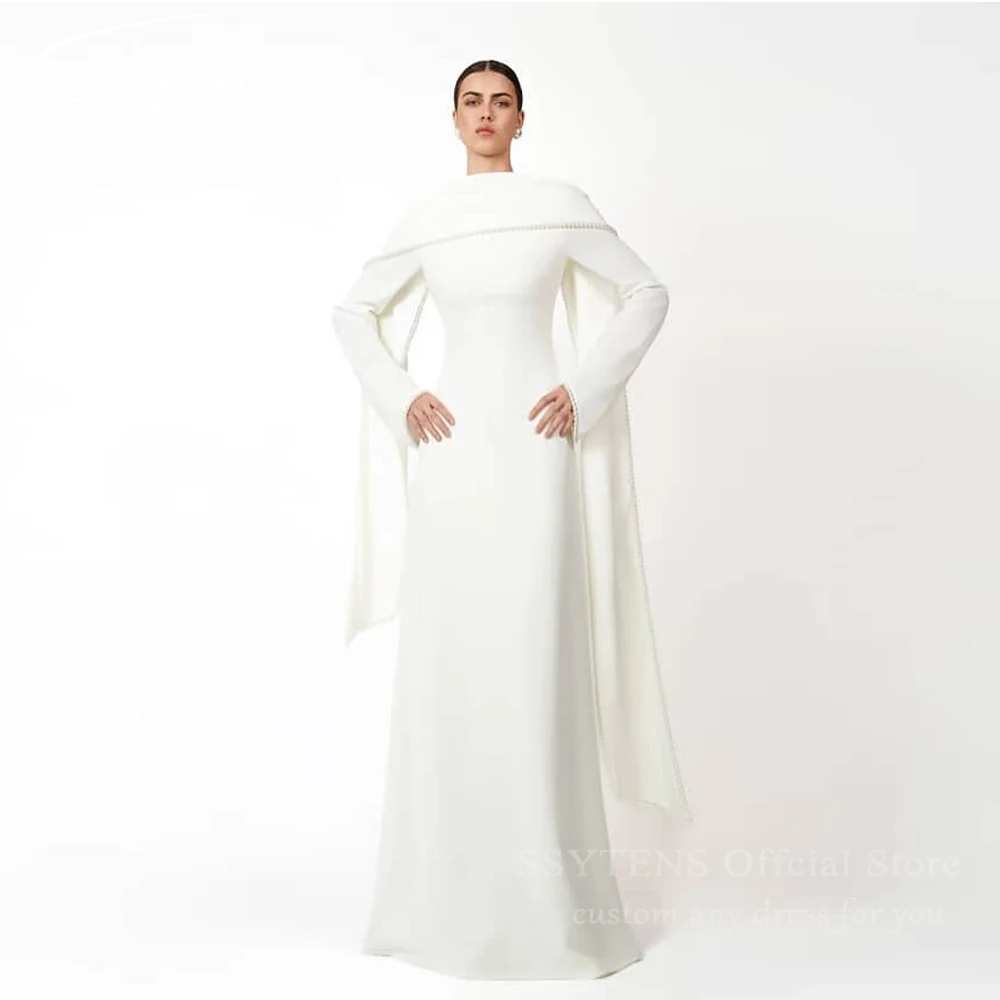 SSYTENS Modest Ivory Mermaid Evening Dresses Long Formal Prom Gowns With Shawl Pearls Elegant Wedding Party Dresses Customized - AliExpress 320 SSYTENS Modest Ivory Mermaid Evening Dresses Long Formal Prom Gowns With Shawl Pearls Elegant Wedding Party Dresses Customized - AliExpress 320