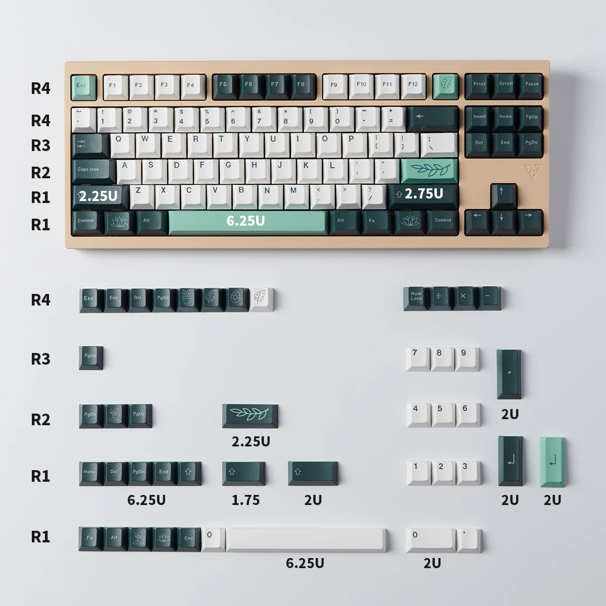 

GMK Botanical Garden 133Keycap Cherry Profile Keycaps PBT Key Caps Set ISO Enter 7U Spacebar for Custom Mechanical Keyboard KIT
