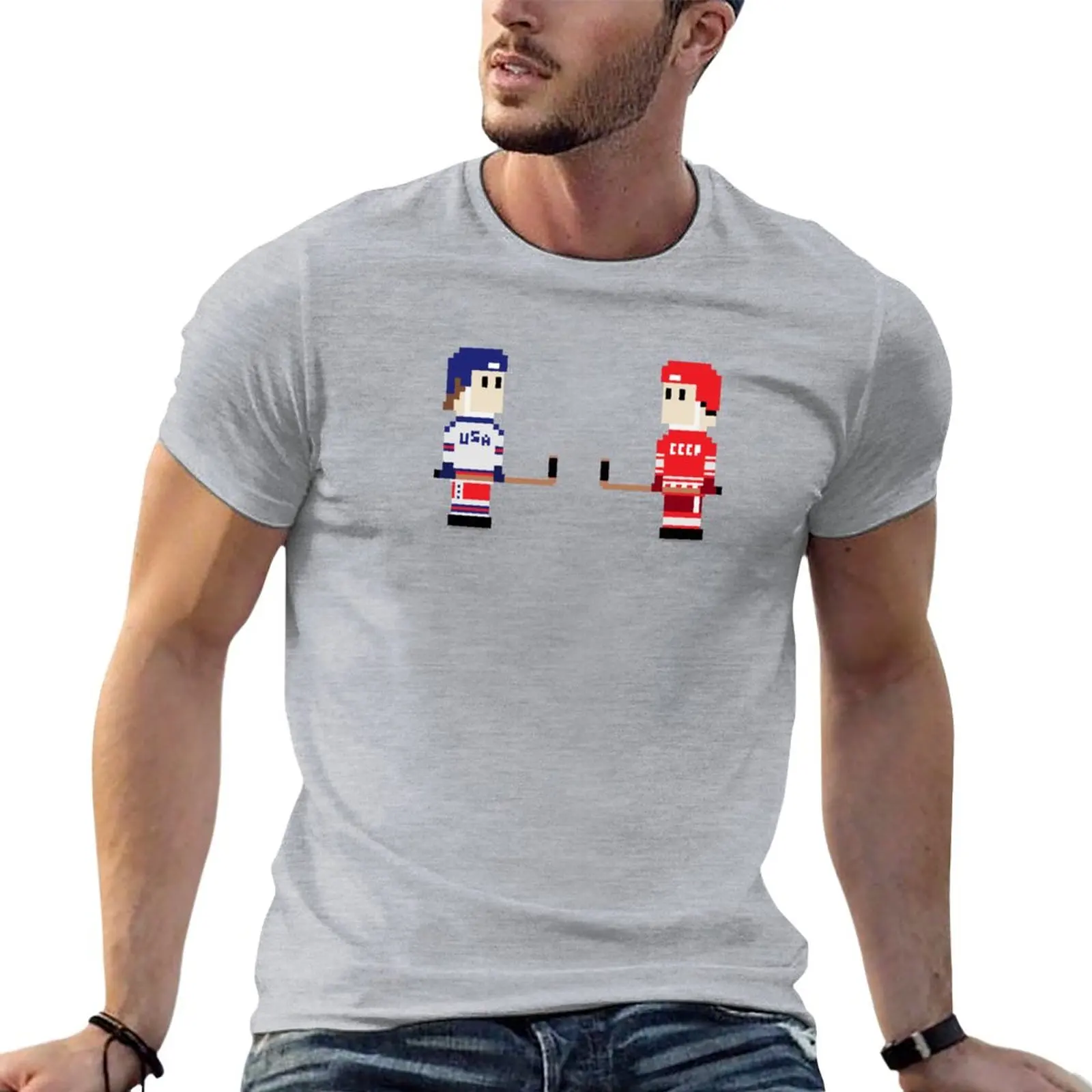 8-Bit Miracle On Ice T-Shirt for a boy customs design your own mens t shirt graphic