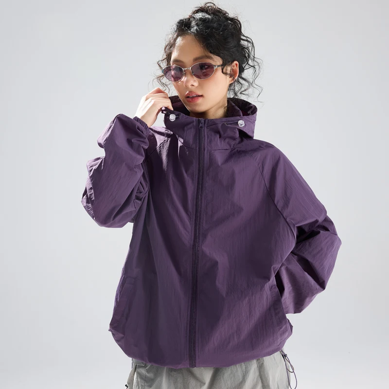 Outdoor Sporty Ice Silk Thin Sun Protection Clothing Women's Summer Quick Dry Outerwear Breathable Sunscreen Skin Jackets Women