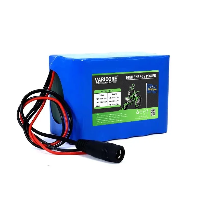 VariCore Protection 12V 10ah 18650 batterie Rechargeable au lithium 12v 10000mAh pour moniteur d'éclairage de secours + chargeur 12.6v 3A
