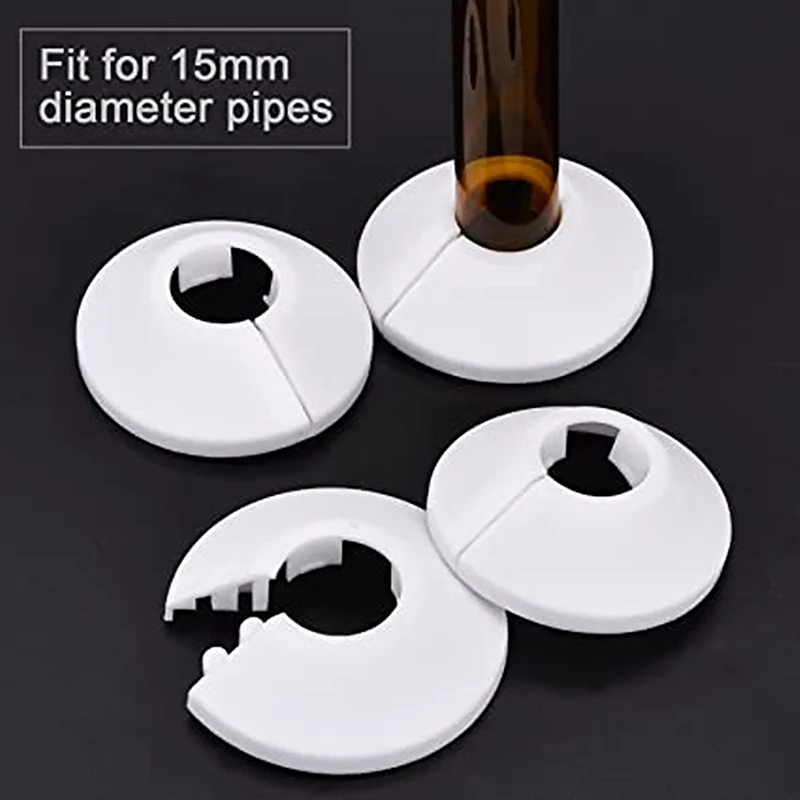 4PCS 16mm Radiator Pipe Collars Cover Triangle Valve Plastic Decorative Cover Round Snap Type Faucet Plumbing Pipe Cover