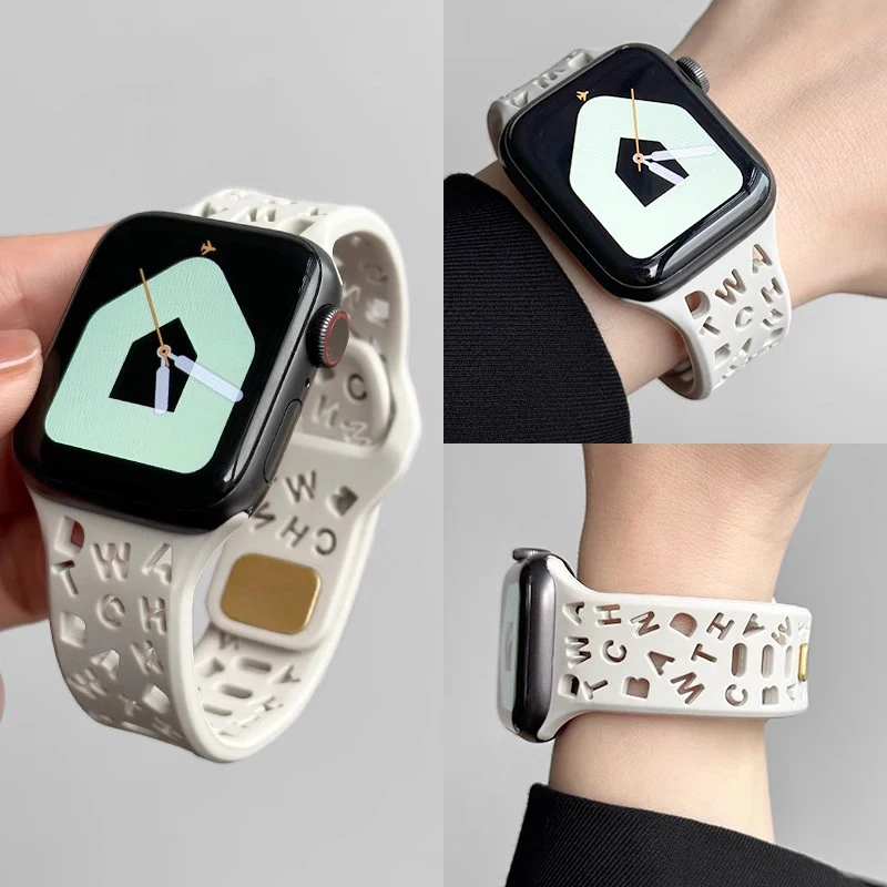 

Мягкий силиконовый ремешок Pop для Apple Watch Band Ultra 49 мм 46 мм 45 мм 44 42 41 40 мм Спортивный ремешок для часов Iwatch Serise 10 9 8 7 6 5 Brac