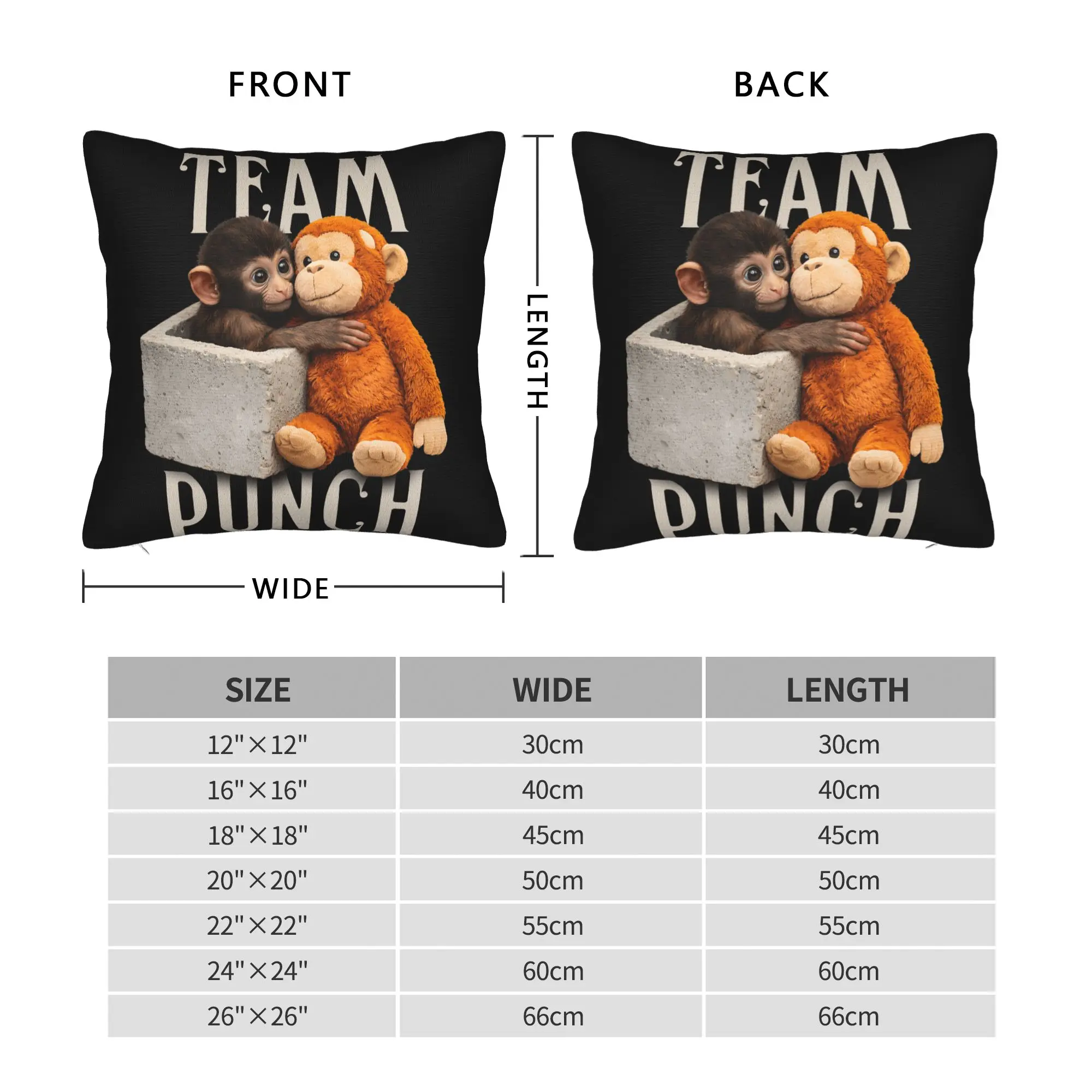 Pillow Case Baby Monkey Punch Team Punch Soft  Pillow Cover For Living Room Sofa Morden Pillowcases