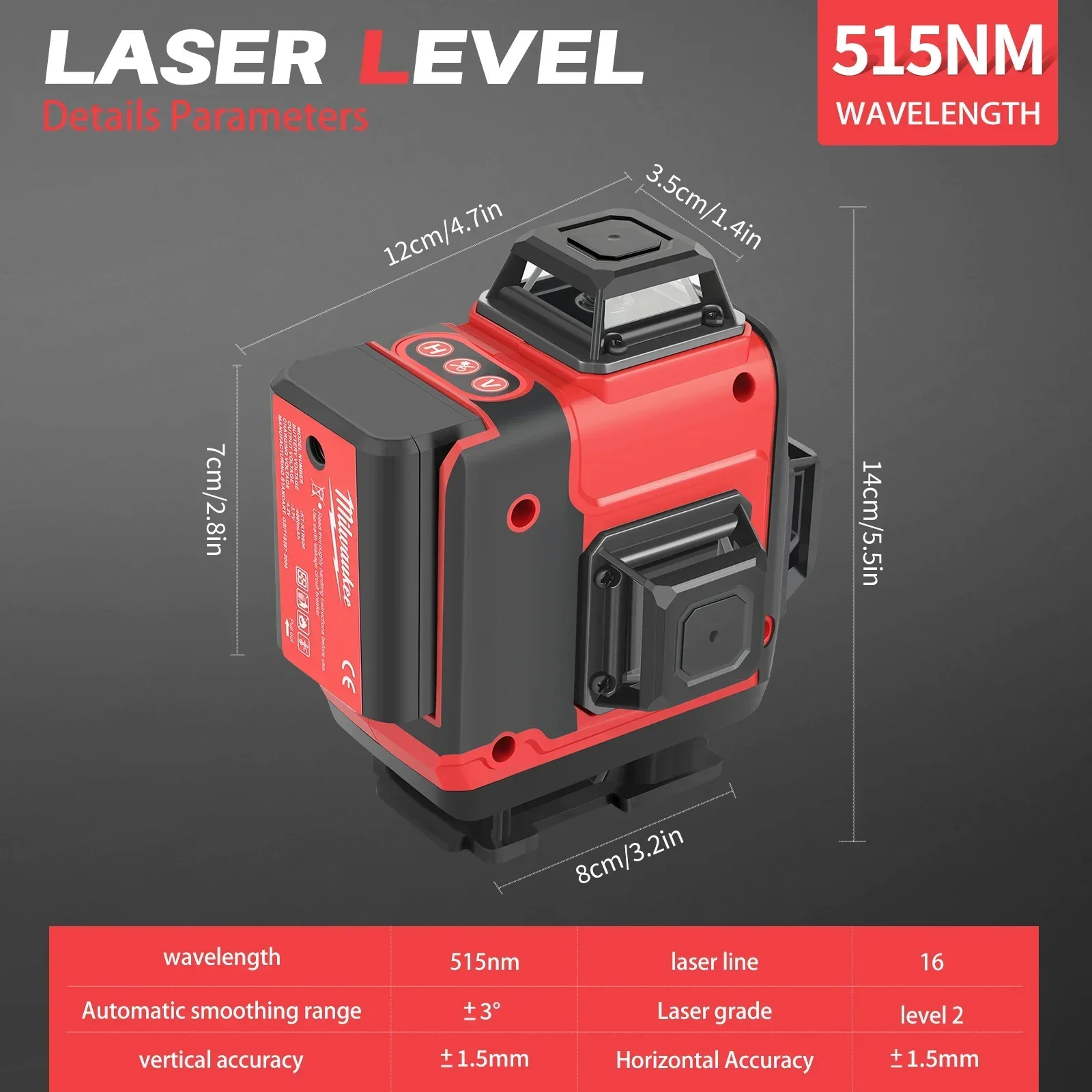 2025 Milwaukee Laser Level 360 Green Lines 4D Self Leveling 360 Horizontal And Vertical Super Powerful Beam construction tools