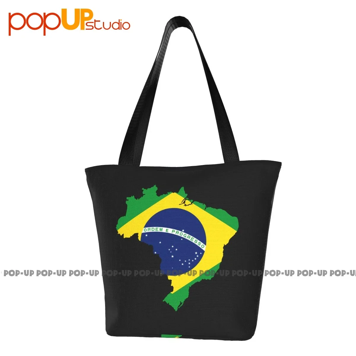 Brazil Country Flag Funny Handbags Polyester Shopping Bag Storage Handbag