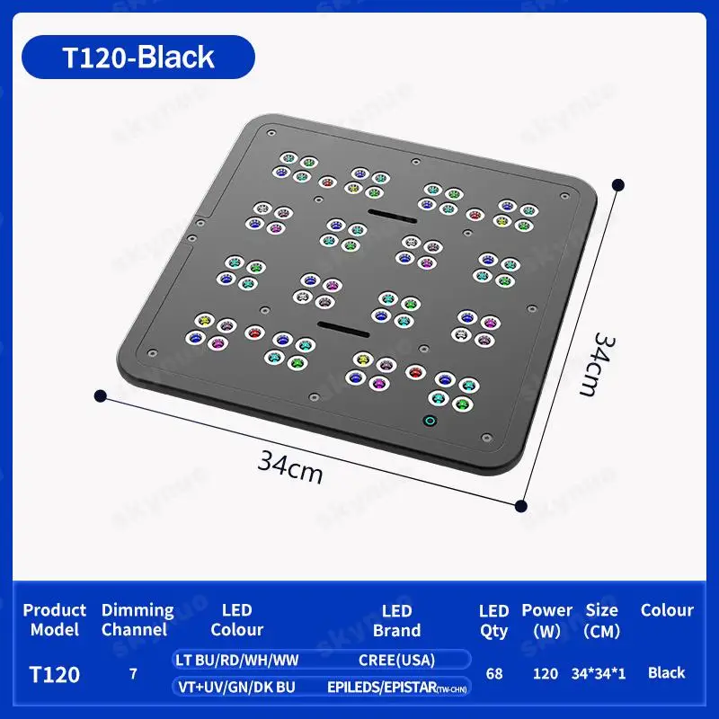 Kassray New Product T120 120W Rectangle Flat Coral Lamp Plastic Kerry Beads Full 60 120cm Marine Fish 110-240V