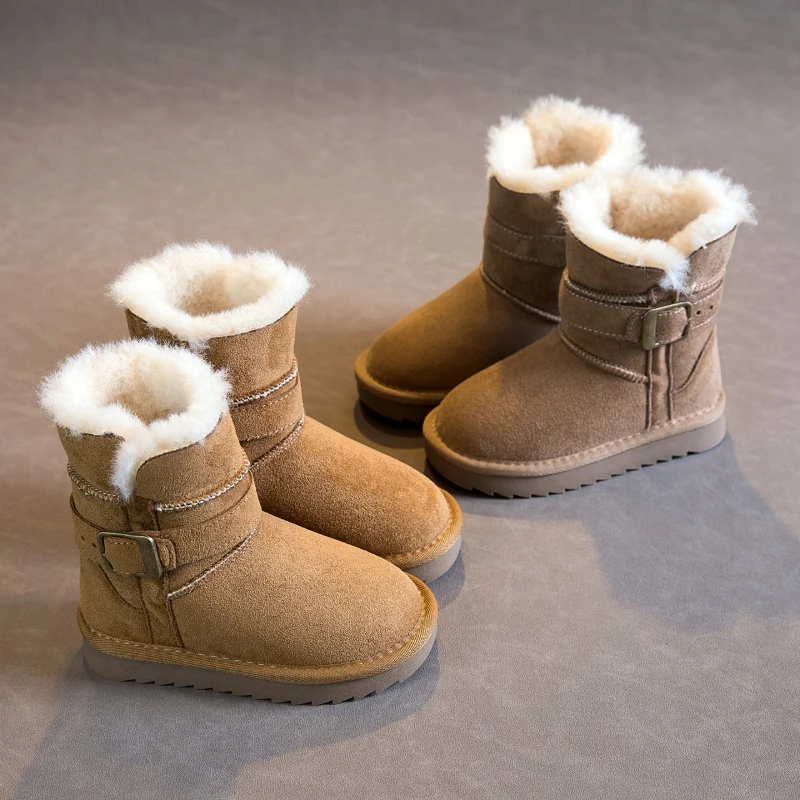 

Новые детские термосапоги, уличные зимние детские модные зимние сапоги, нескользящие повседневные плюшевые сапоги на толстой подошве для девочек, теплые меховые сапоги