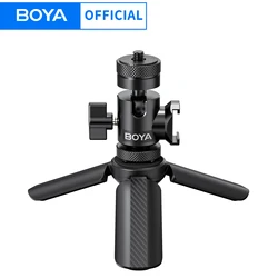 BOYA Magic Tripod Stand for Desktop Microphone with Non-slip Rubber Feet Foldable Desk Mic Stand for Gaming Podcasting Meeting