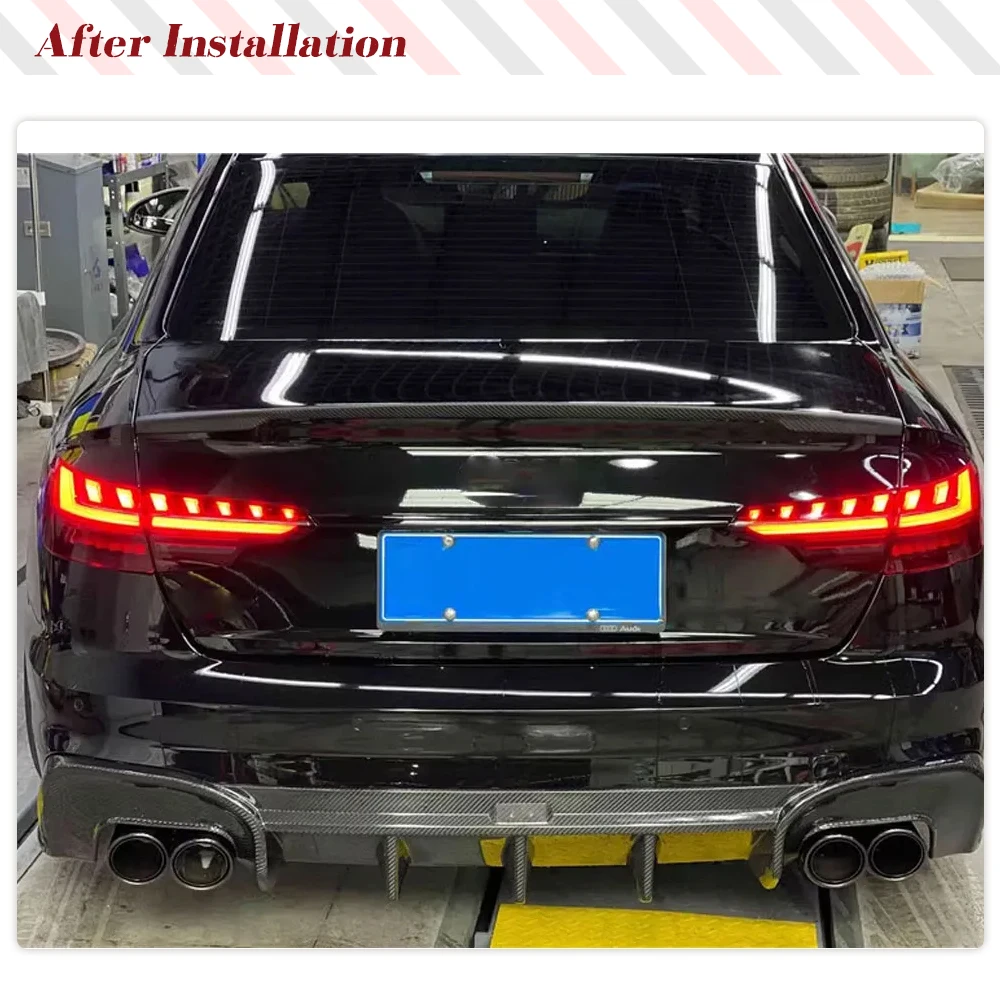 Prepreg DRY Carbon Car Rear Bumper Diffuser for Audi A4 B9.5 S-Line S4 2020-2023 Car Rear Bumper Diffuser Lip Spoiler