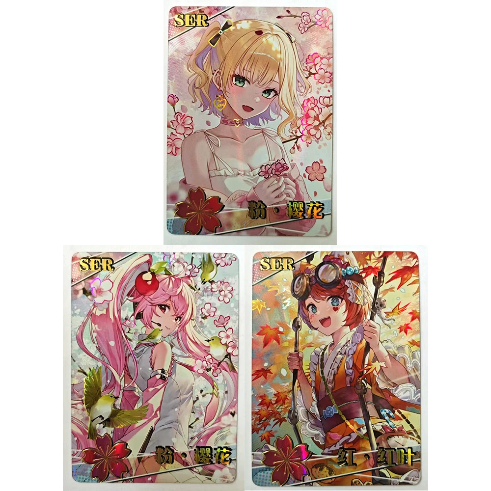 เทพธิดา Story 1M14 SER GR SSR Takanashi Rikka Frieren Yukoku Kiriko เลเซอร์ Rainbow ฟอยล์การ์ดสะสมเด็กวันหยุดของขวัญ