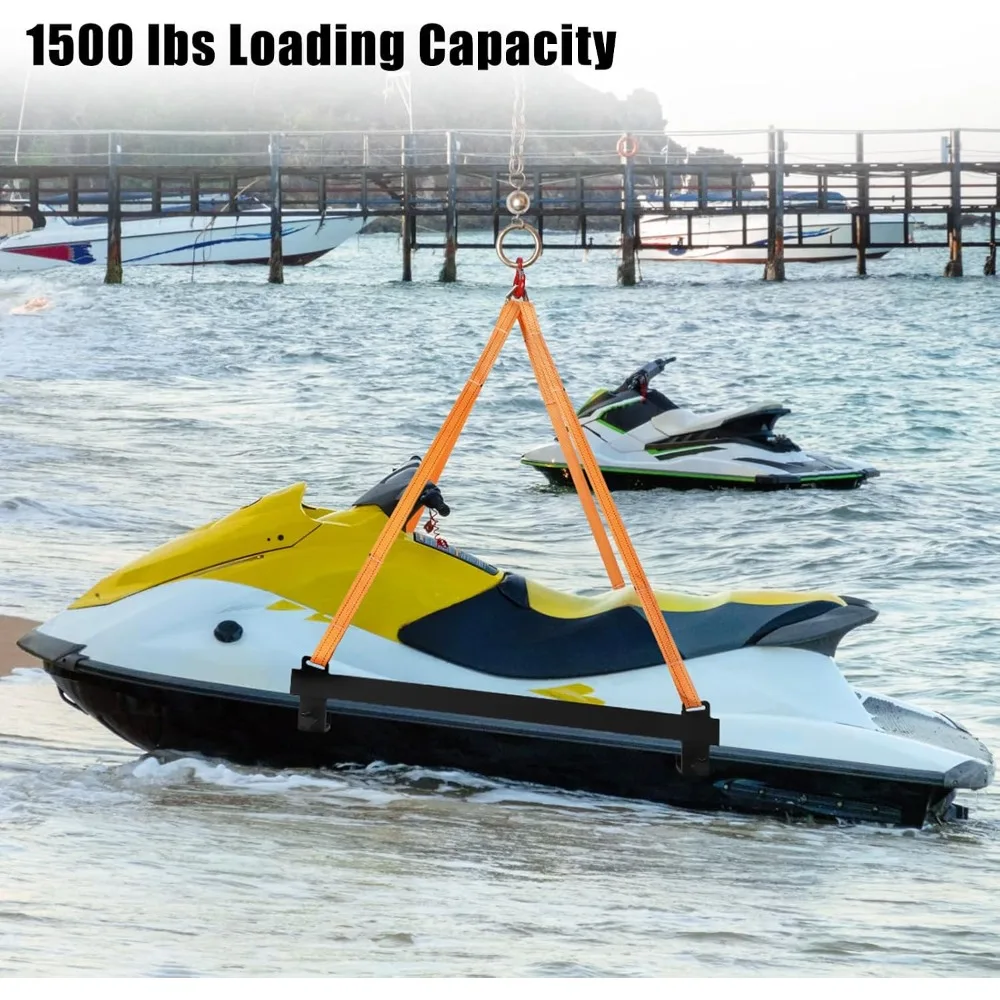 1500 LB Watercraft Lift Sling Thickened Polyester Lifting Straps with Scratch-Resistant Rubber Pads Upgrade Sling for Marine Hoist & Crane - view 6