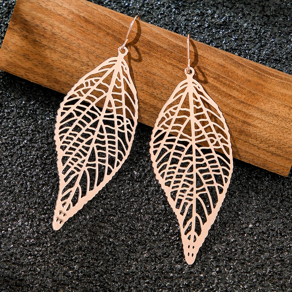 3 أزواج من الأقراط المتدلية على شكل أوراق بوهو للنساء، هندسية مريحة في الارتداء، مجوهرات إبداعية، هدايا العطلات
