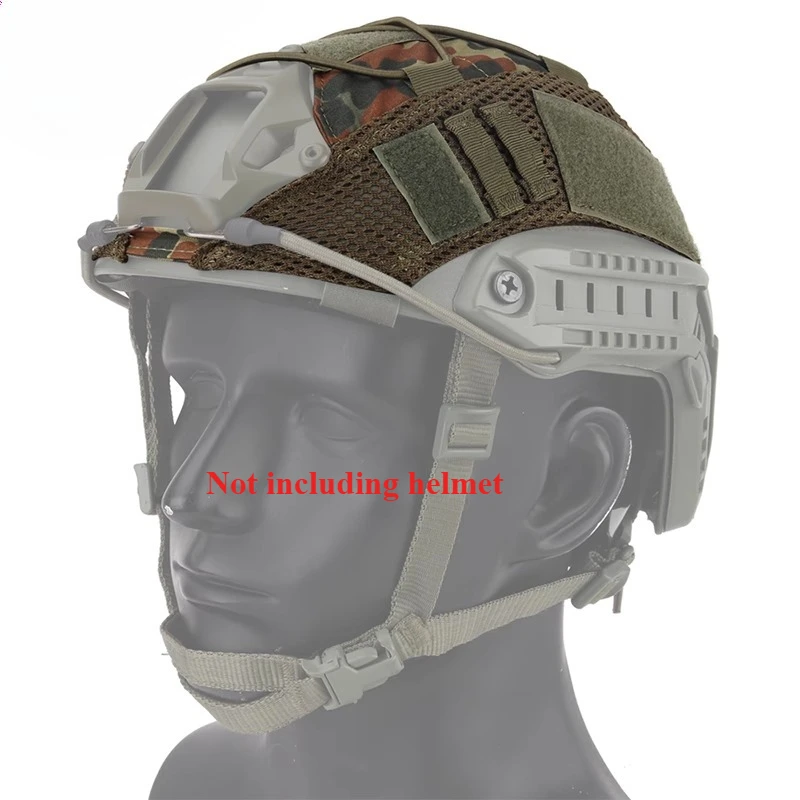 

1 шт., немецкий камуфляжный тактический шлем в пятнистых джунглях, чехол для быстрых шлемов MH PJ BJ, быстрый защитный шлем, эластичный шнур