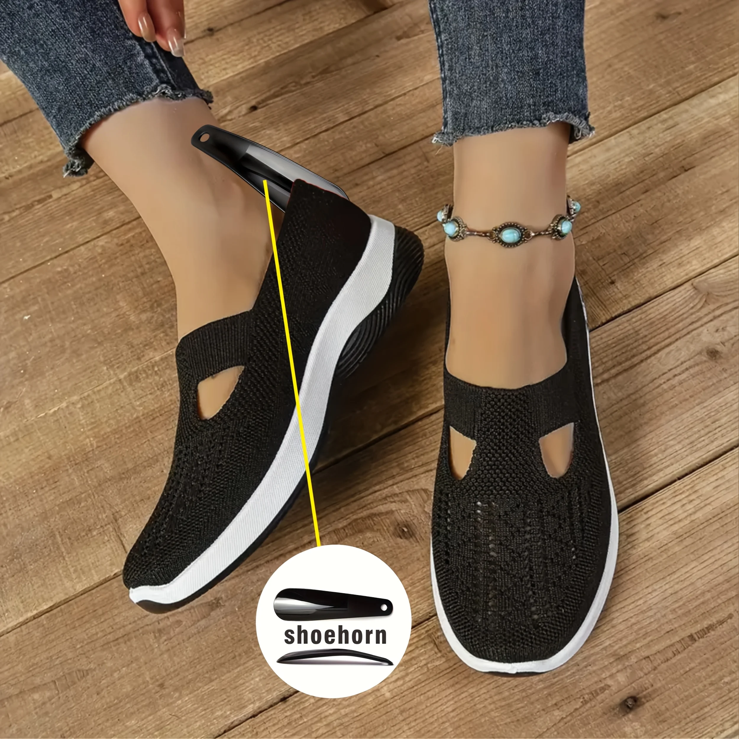 1 Ergonomic Shoe Horn - Comfortable Bending Design, High-Quality PP Material, Lightweight and Durable, Suitable for All Seasons
