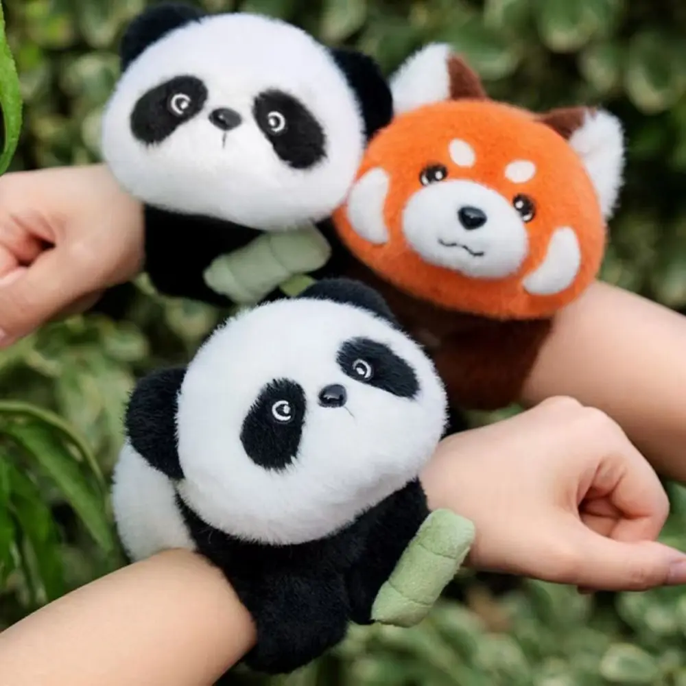 Raccoon Slap Bracelet Series Cat Koala Plush Doll Slap Bracelet Simulation Rabbit Panda Plush Wrist Band Christmas Toy