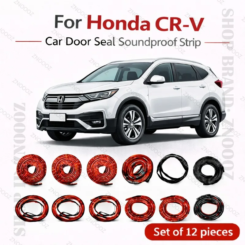 

Для Honda CR-V: Комплект из 12 штук резиновых уплотнителей дверных проемов, двухслойные, звукоизоляционные, пыле- и водонепроницаемые, защита от непогоды
