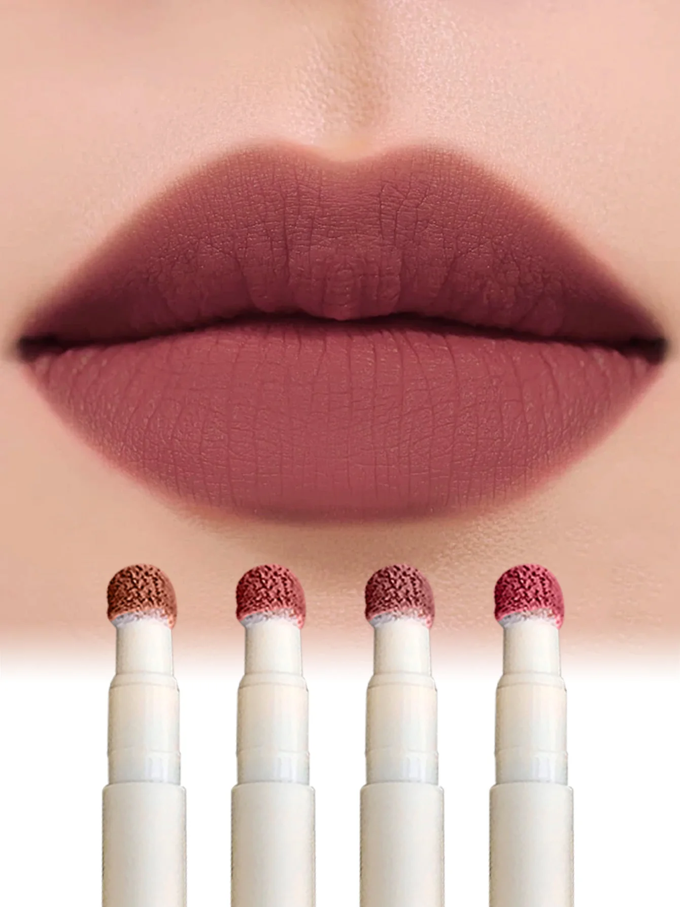 Gege Bear 1Pc ロータリーリップスティックペン - ベルベットマット、簡単な発色、防水、秋冬用リキッドリップスティック、ナチュラルメイク