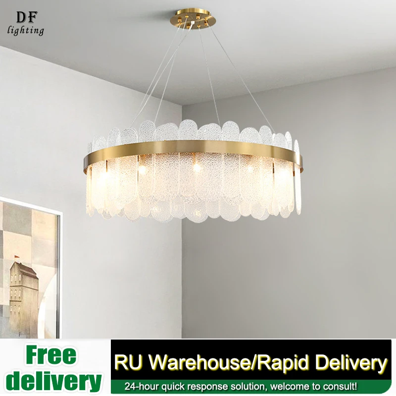 

Nordic crystal chandelier round LED living room bedroom crystal ceiling lamp villa chandelier hotel indoor lighting crystal lamp