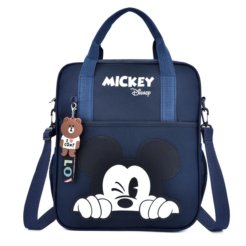 Disney-Bolso de mano multifuncional con estampado de Mickey para estudiantes, mochila escolar de nailon, informal, a la moda, Unisex