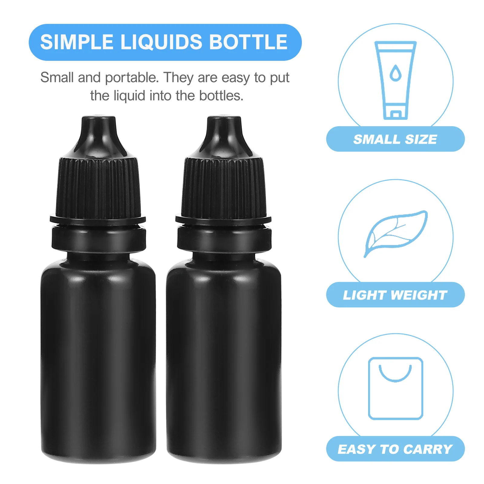 50 個小さな点滴ボトル 10 ミリリットルポータブルエッセンシャルオイル容器旅行サブ包装ボトル香水薬用オイルローション用