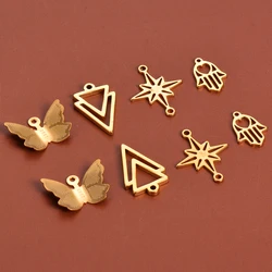 15Pcs Stainless Steel Butterflies Geometry Star Pendant Connector for DIY Necklace Earrings Bracelet Jewelry Making Supplies