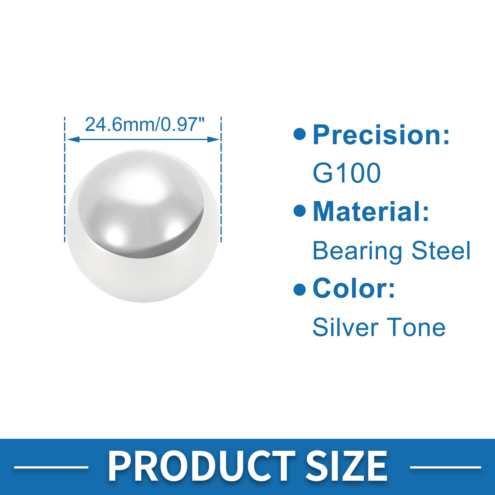 X Autohaux 24.6 ملم محمل كروي فولاذي G100 كرة دقيقة فضية اللون 10 قطع