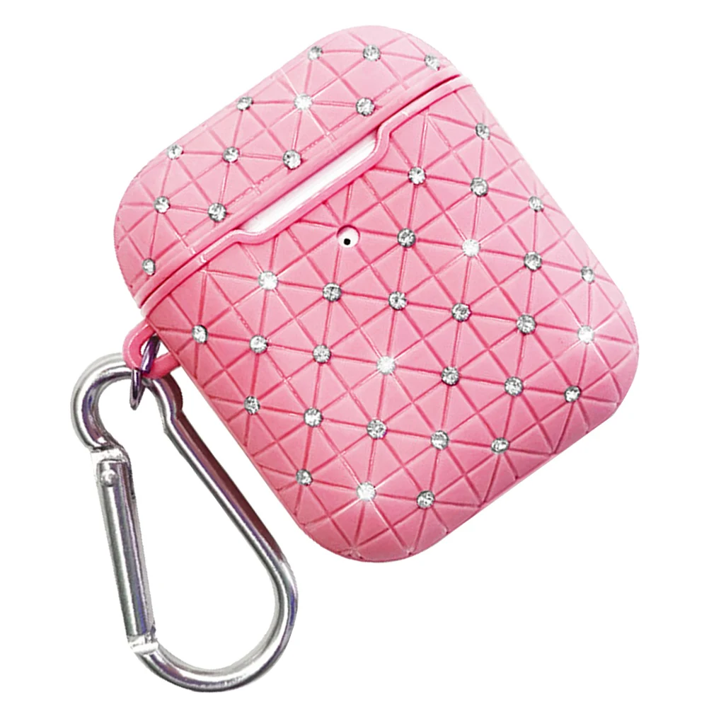 

Wireless Earphone Case Compatible For Airpods 1 2 Tpu Protection Cover Scratch Resistant Charging Hole Hangable Pink