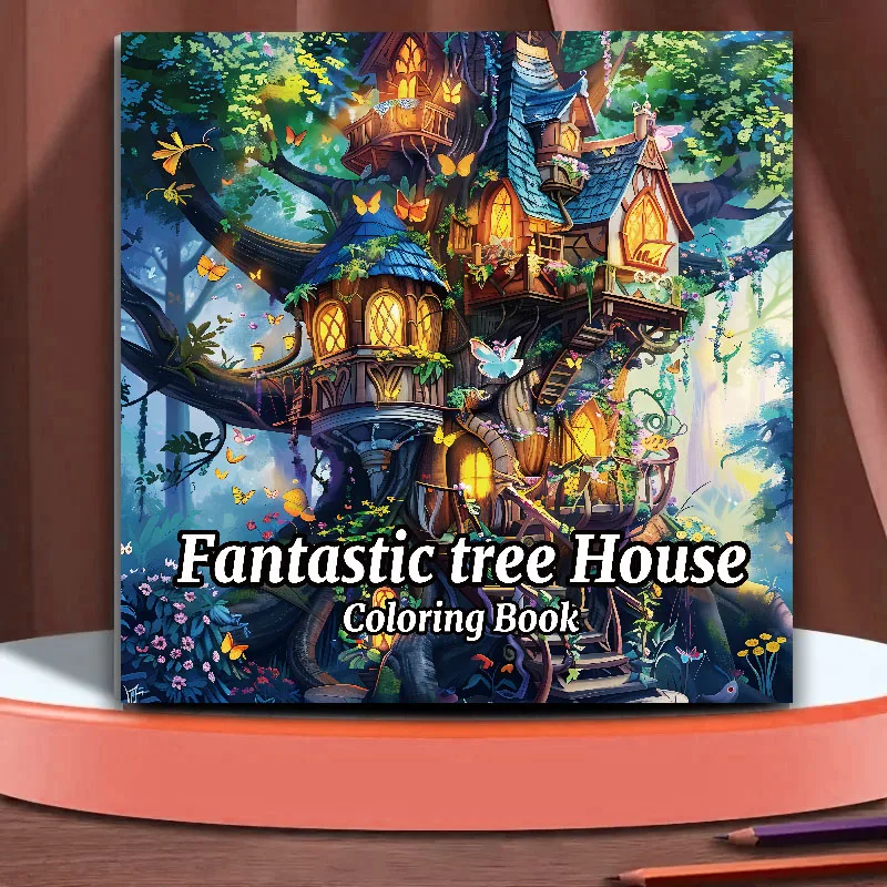 Picture Books for Adults: Coloring Books Fantastic Tree House 20 Page The Perfect Gift for A Multi-colored Pencil Art Party