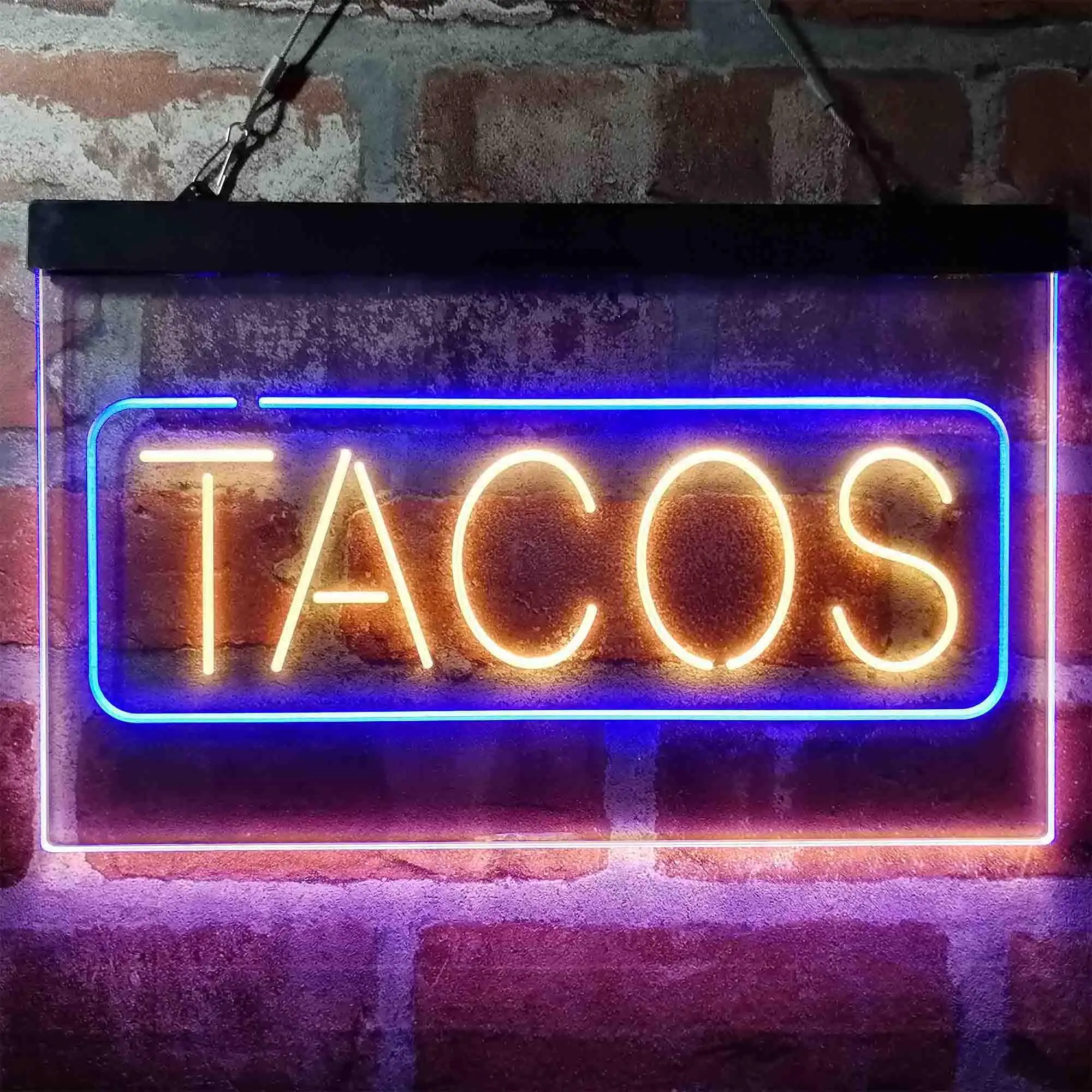 TACOS. Mexican Dish Dual Color Led Neon Sign st6-i4021