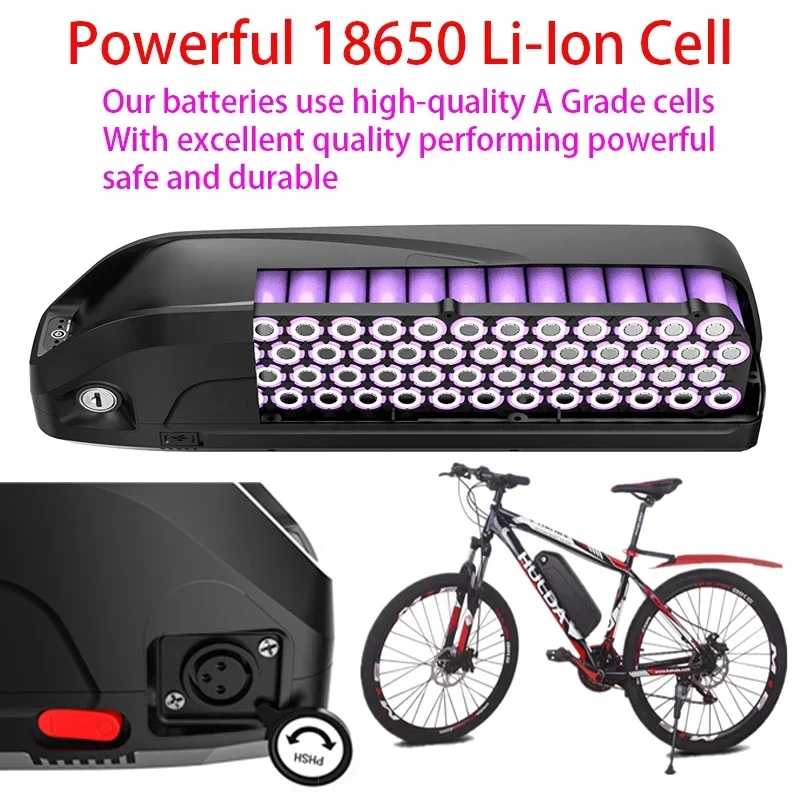 Scooter 36V 18650 Battery Electric Bicycle Hailong Battery 48V 52V USB BBS02 BBS03 BBSHD 17Ah 20ah 30Ah 500W E Bike Bafang Motor