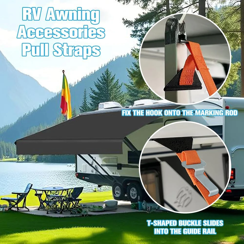 1set 2-IN-1 Awning Storm Band Straps Tie Down Kits For Thule Fiamma Dometic Awning Canopy Fit For Most Motorhomes