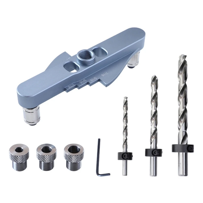 

Vertical Hole Locator Pocket Hole Jig Drilling Locator Woodworking Dowel Centering Drill Guide Kits Center Locator