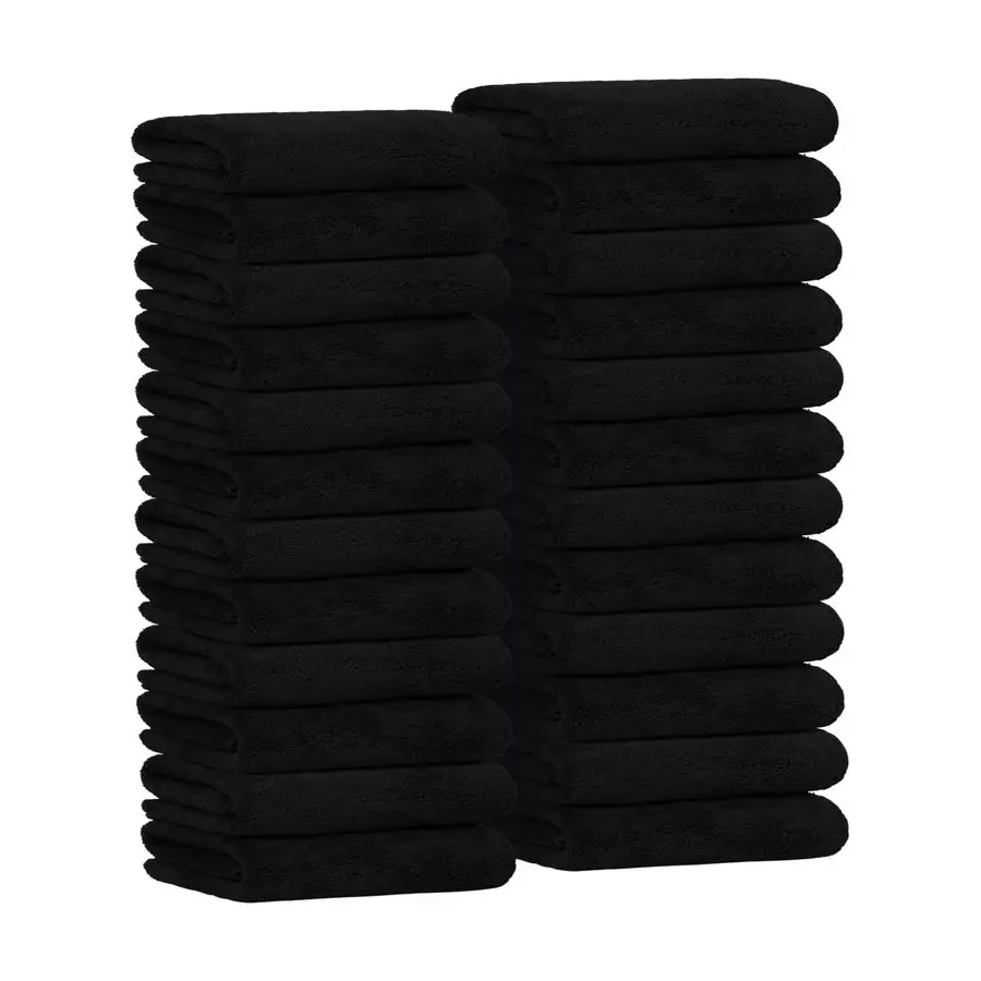 

Салонное полотенце из микрофибры, черные полотенца для рук, оптом, 24 шт., безворсовое флисовое полотенце для рук из микрофибры, мягкий ультраабсорбент, идеально подходит для