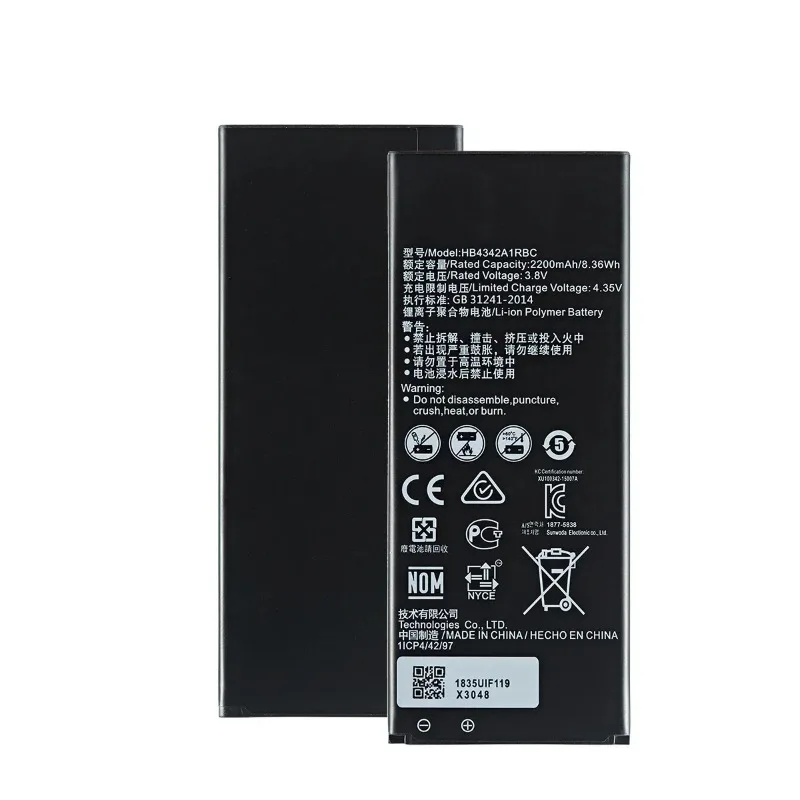 真新しい HB4342A1RBC 2200mAh バッテリー Huawei 社の名誉 4A 名誉 5A LYO-L21 Y5II Ascend 5 + Y6 SCL-TL00 CUN-U29