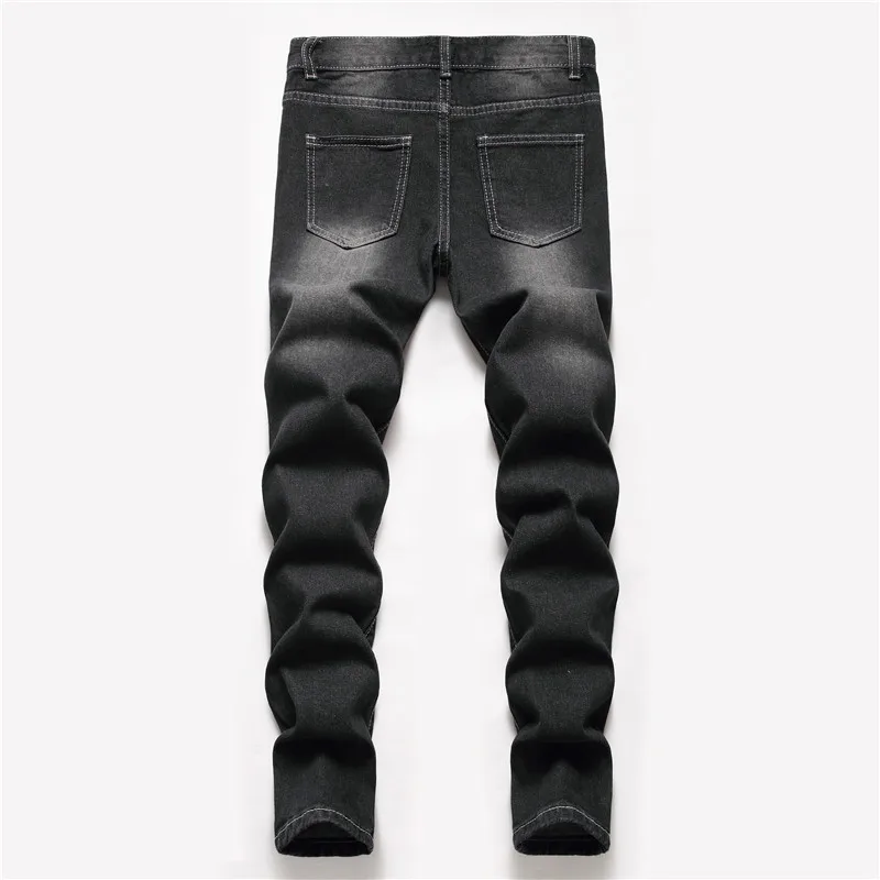 Denims เด็กกางเกงยีนส์กางเกงตรง Ripped Hole กลางเอวล้าง Distressed กระเป๋า Streetwear 2025 เด็กใหญ่กางเกง