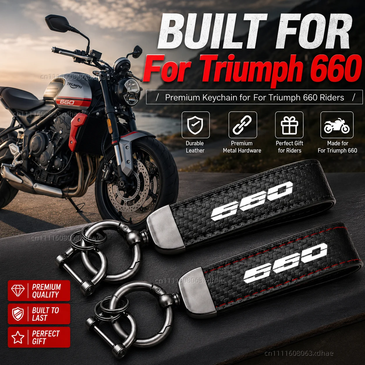 

High-Grade Leather Motorcycle Keychain Holder Keyring Accessories For Triumph Trident 660 Sport Tiger 660 Trident660