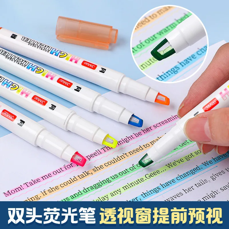 5 قطع/ هايلايتر برأسين – سريع الجفاف |   لوضع علامات الاجتماعات وخذ الملاحظات المدرسية |   القرطاسية الفنية وهدية العودة إلى المدرسة