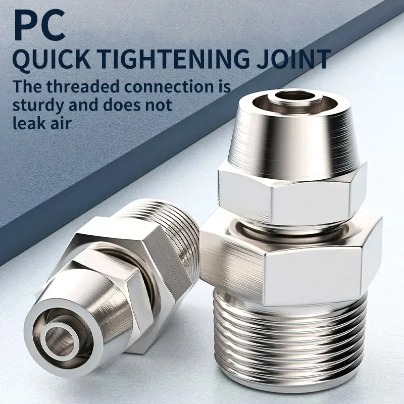 Metric Fast Twist Joint PC Pneumatic Fittings PC 4-M5 M6 M8 M10 M12 Thread Trachea Quick Screw Connector For hose Tube