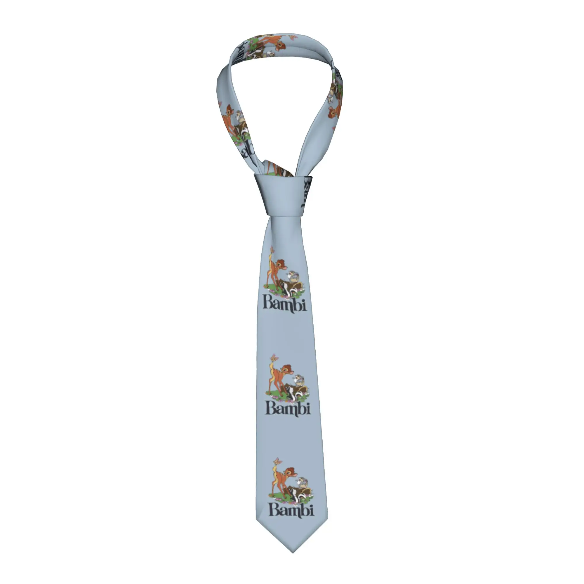 

Формальные галстуки с изображением Бэмби в стиле аниме для свадьбы, персонализированные мужские галстуки с мультяшным рисунком, милые галстуки с изображением оленя