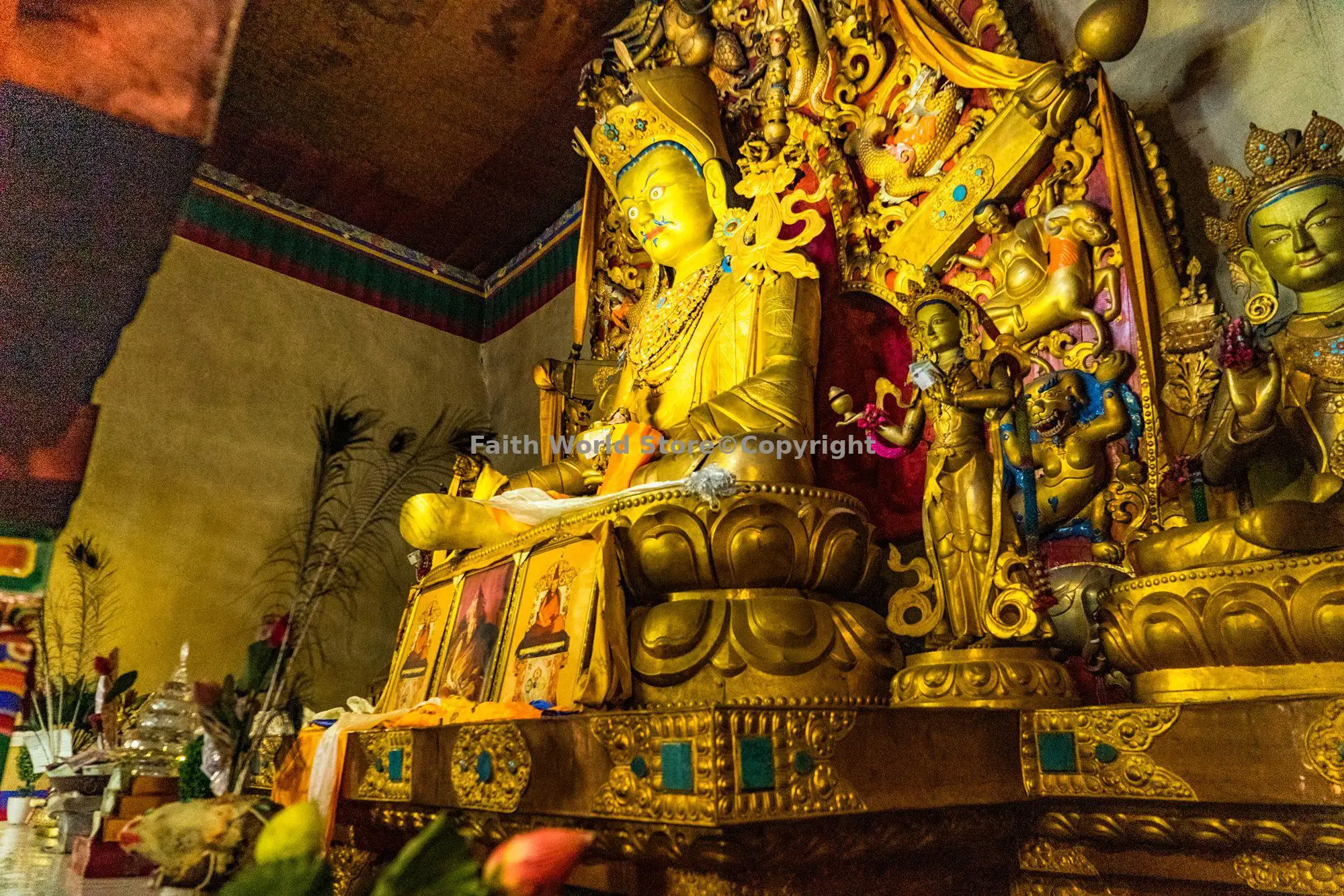 البوذية معبد المذبح نادر التذهيب ماهاكالا غونبو شيفا فيروكانا بوذا عبادة طرد الأرواح الشريطان حماية فعالة