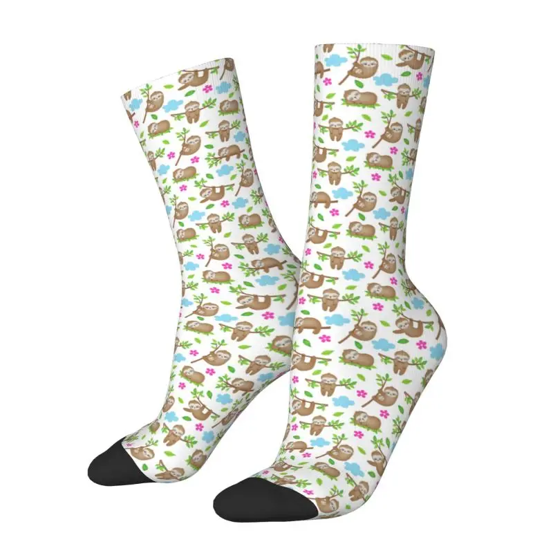 Funny Printing Cute Sloth Pattern Socks for Women Men Stretchy Summer Autumn Winter Kawaii Lazy Animal Crew Socks