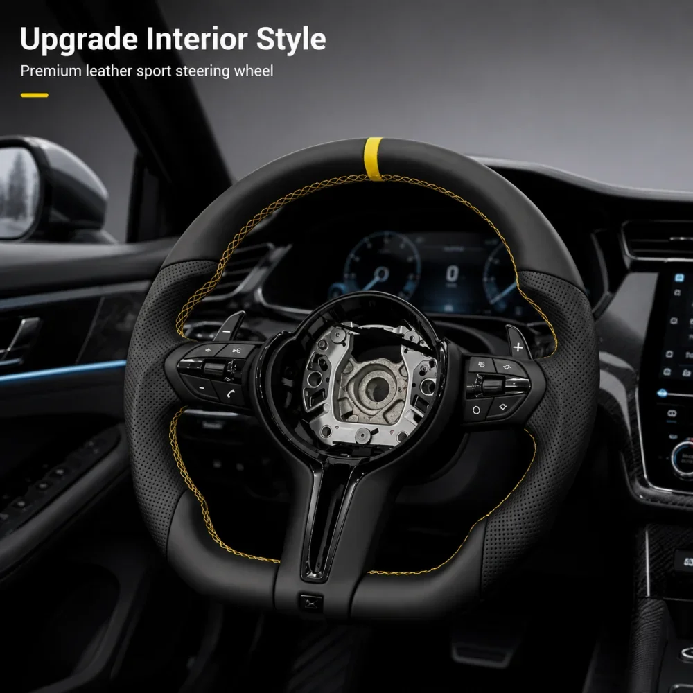 Steering Wheel For BMW F30 F31 F34 F36 F20 F21 F22 F25 F26 F15 F10 F01 F02 F06 F11 F80 M3 F82 F90 E90 E70 E84 With Yellow Mark