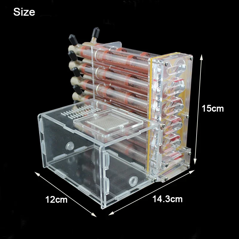 12 PCS Bamboo Test Tube Ant Nest with Hunting Area Acrylic Ant Farm Ant House Kennel Pet Anthill Workshop Insect Hotel Castle