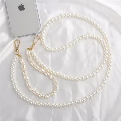 Crossbody Lanyard Necklace Pearl Bracelet Phone Case with Chain for Iphone 13 12 14 15 16 Pro Max XS 6 7 8 Plus Cover with Strap