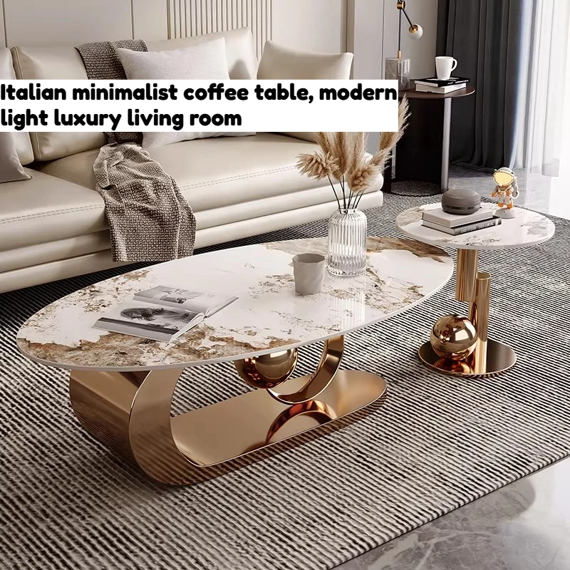 Modern Living Room Coffee Tables Luxury Metal Mechanism Nordic Oval Coffee Tables Minimalist Design Mesa Centro Furniture