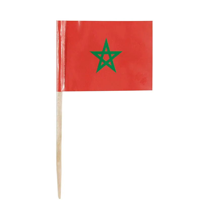 500Pcs/Lot Morocco Toothpick Flags Paper Food Picks Cake Toothpicks Cupcake Toppers Fruit Cocktail Sticks Decoration Toothpicks