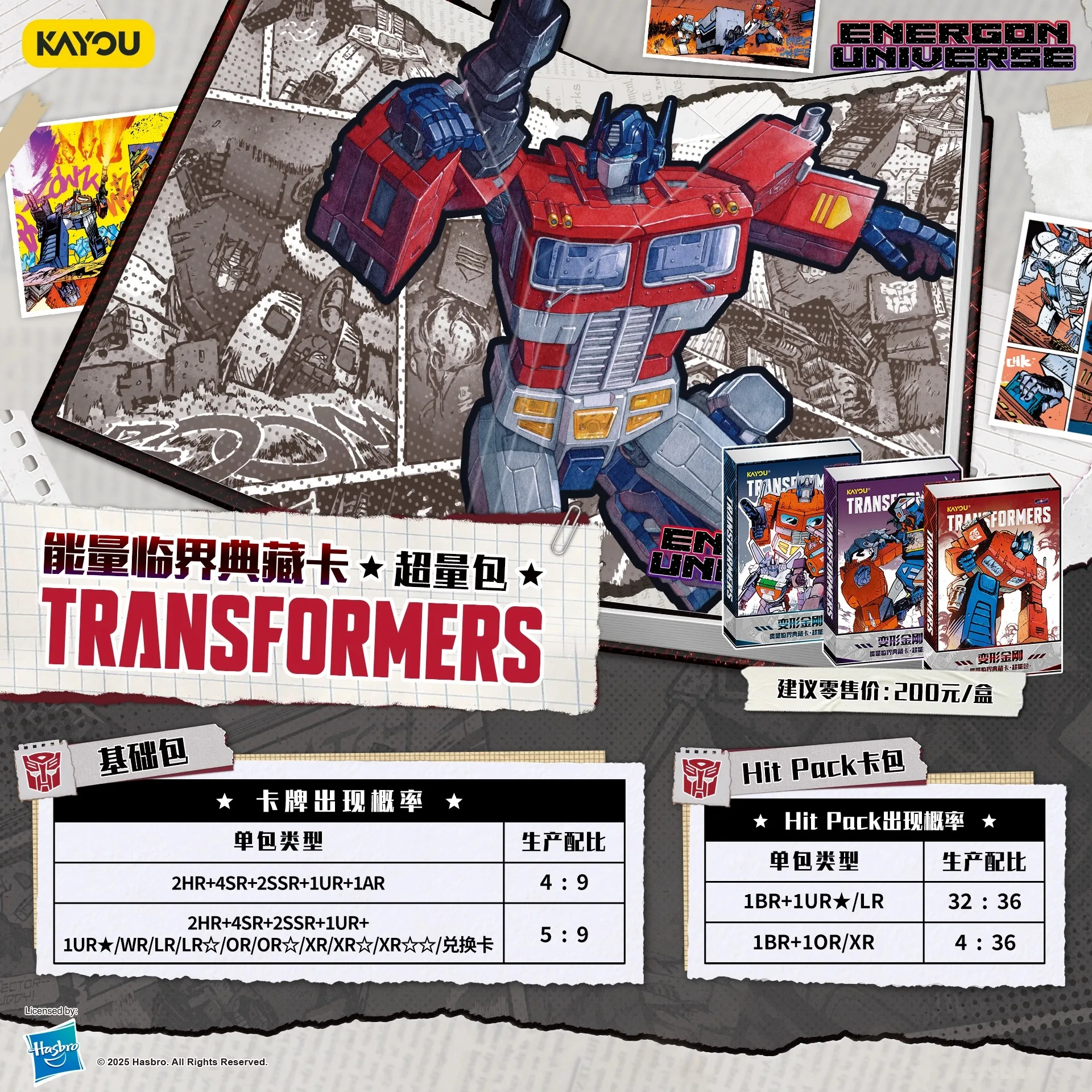 Tarjeta de transformadores KAYOU, tarjeta de colección de energía crítica, Optimus Prime Bumblebee, película de anime, tarjetas coleccionables, regalos para niños, juguetes
